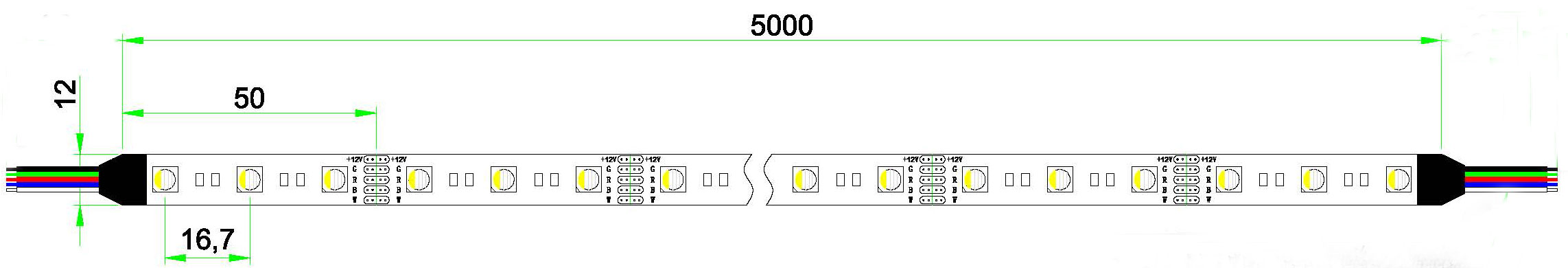 60leds/M 5050 12V RGBW LED 灯带