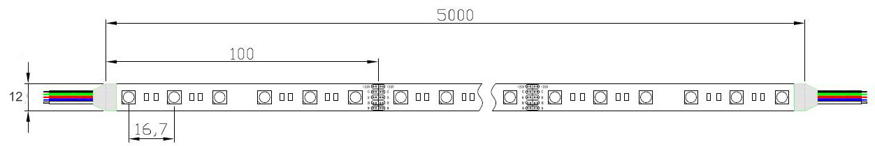 60leds/M 5050 24V RGBW LED 灯带